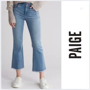{PAIGE} Rory Crop Flare Jeans Raw Hem Size 26